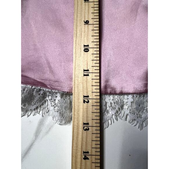 Pink Crop Top Women's Size Large/XL Coquette Preppy Girly Girl Tie Front Silky - Picture 8 of 8